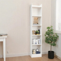 6 Tier Bookcase Tall Narrow Bookcase Wooden Open Storage Book Shelve