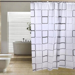 Accessotech Luxury Modern Pvc Shower Curtain With Hooks Waterproof 180X180Cm Bathroom Liner