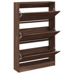 Berkfield Durable Shoe Cabinet Brown Oak 80X21X125.5 Cm Engineered Wood