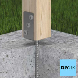 "SS8 U Shape Post Support Size: 121mm (4.8"") Silver ( Pack Of: 2 ) Base Bracket Heavy Duty Concrete-In Fence, Decking Anchor" - thumbnail 5