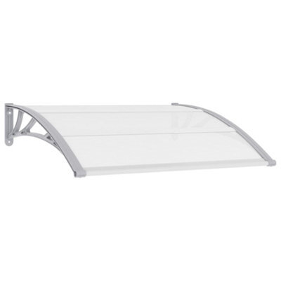 Berkfield Door Canopy Grey And Transparent 120X80 Cm Pc - image 1