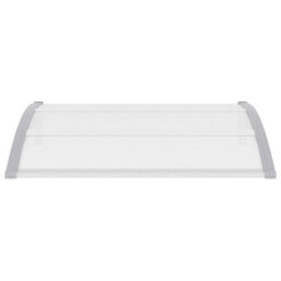 Berkfield Door Canopy Grey And Transparent 120X80 Cm Pc - thumbnail 2