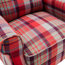 More4Homes Eaton Wing Back Fireside Check Fabric Recliner Armchair Sofa Chair Reclining Cinema (Red) - thumbnail 5
