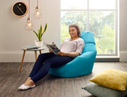 Beautiful Beanbags Adult Highback Beanbag For Indoors Or Outdoors Ready Filled Bean Bags - Aqua - thumbnail 2