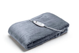 Electric Heated Over Blanket Throw 6 Heat Settings Machine Washable Soft Touch Grey 130X180Cm