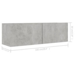 Berkfield 7 Piece Tv Cabinet Set Concrete Grey Engineered Wood - thumbnail 8