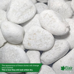 Elixir Garden Supplies 40mm White Marble Decorative Chippings X400Kg - thumbnail 2