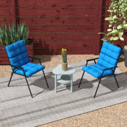 Outsunny 2Pc Outdoor Seat Cushion With Backrest, Ties, For Garden, Blue - thumbnail 7