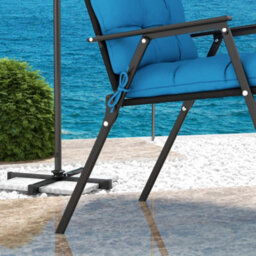Outsunny 2Pc Outdoor Seat Cushion With Backrest, Ties, For Garden, Blue - thumbnail 6