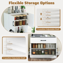 Costway Kitchen Pantry Cabinet With Charging Station 168 Cm Tall Cupboard With 2 Adjustable Shelves - thumbnail 7
