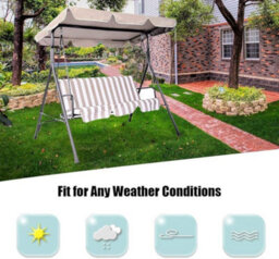 Garden Swing Canopy, Replacement Canopy For 2 And 3 Seater Swings Garden, Patio, Balcony, 210D Oxford Fabric - Waterproof - thumbnail 2