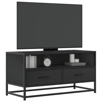 Berkfield Tv Cabinet Black 80X34.5X40 Cm Engineered Wood And Metal - image 1
