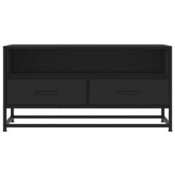 Berkfield Tv Cabinet Black 80X34.5X40 Cm Engineered Wood And Metal - thumbnail 4