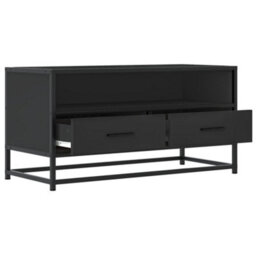 Berkfield Tv Cabinet Black 80X34.5X40 Cm Engineered Wood And Metal - thumbnail 7