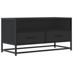 Berkfield Tv Cabinet Black 80X34.5X40 Cm Engineered Wood And Metal - thumbnail 2