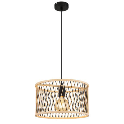 Luminosa Lighting Luminosa Mali Wire Frame Pendant Ceiling Light Matt Black 1X E27 - image 1