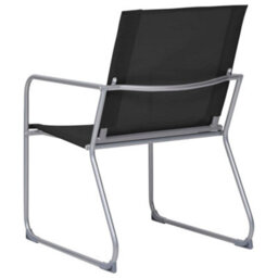 Berkfield 4 Piece Garden Lounge Set Fabric & Steel Black - thumbnail 9