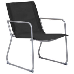 Berkfield 4 Piece Garden Lounge Set Fabric & Steel Black - thumbnail 8