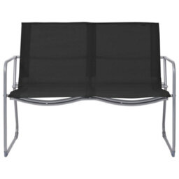 Berkfield 4 Piece Garden Lounge Set Fabric & Steel Black - thumbnail 2
