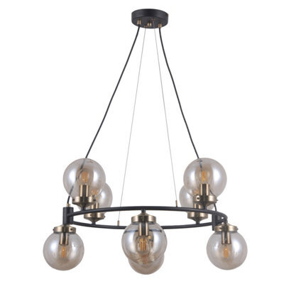 Luminosa Lighting Luminosa Galvez Industrial, Retro 8 Light Globe Pendant Ceiling Light, E14 - image 1
