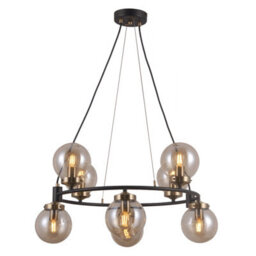 Luminosa Lighting Luminosa Galvez Industrial, Retro 8 Light Globe Pendant Ceiling Light, E14 - thumbnail 2