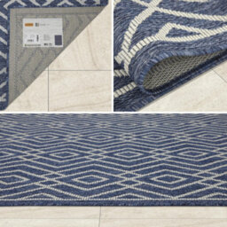 Homeart Outdoor Rugs Easy Cleaning Area Rugs For Balcony,garden,picnic,uv Weather Resistant D.blue Cream, 140 X 200 Cm - thumbnail 4