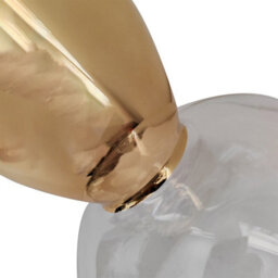 Vanity Living 29.5Cm Gold And Clear Round Base Glass Vase, Handmade Decorative Centerpiece For Home - thumbnail 2