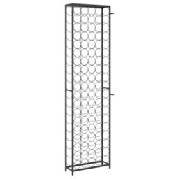 Berkfield Wine Rack For 95 Bottles Black 54X18X200 Cm Wrought Iron - thumbnail 5