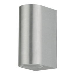 First Choice Lighting Set Of 2 Drayton Brushed Aluminium Outdoor Twin Wall Lights - thumbnail 3