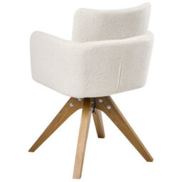 Beliani Set Of 2 Dining Chairs Swivel Evelyn Boucle Off-White - thumbnail 7