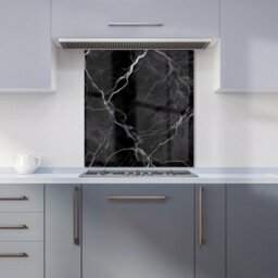 Warren Reed Designer Black Marble Pattern Premium Glass Kitchen Splashback W600mm X H600mm - thumbnail 6