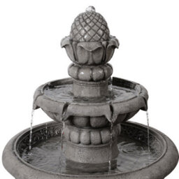 Teamson Home Two-Tier Tradtional Birdbath Outdoor Garden Fountain, Light Grey - thumbnail 4