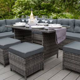 Jardí Grey Rattan Corner Furniture Set & Large Garden Storage Box - thumbnail 4