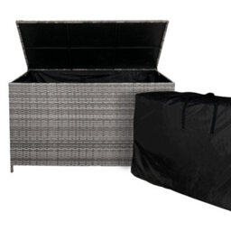 Jardí Grey Rattan Corner Furniture Set & Large Garden Storage Box - thumbnail 3