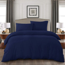 Ameha Super King Dyed Duvet Cover Set Soft Microfiber 3 Piece Navy Blue Bedding Quilt Cover 260 X 220 Cm With Matching Pillowcase - thumbnail 8