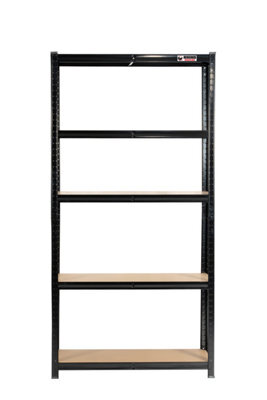 Rhino Racking 3 Bays - 180 X 90 X 40Cm - Black - 5 Tier Boltless Heavy Duty Garage Shelving Unit - 1000Kg Load Weight - image 1