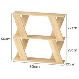 Levede Slim Side Table  Storage Shelf Sofa End  Accent Table Wooden 2 Tier - thumbnail 4