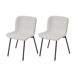 Darphe 2Pcs White Teddy Fleece Upholstered Dining Chair, 48Cm W X 54Cm D X 78Cm H - thumbnail 4