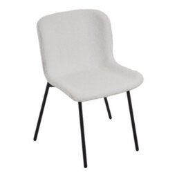 Darphe 2Pcs White Teddy Fleece Upholstered Dining Chair, 48Cm W X 54Cm D X 78Cm H - thumbnail 5