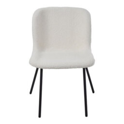 Darphe 2Pcs White Teddy Fleece Upholstered Dining Chair, 48Cm W X 54Cm D X 78Cm H - thumbnail 6