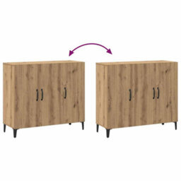 Berkfield Sideboard Artisan Oak 90X34X80 Cm Engineered Wood - thumbnail 8