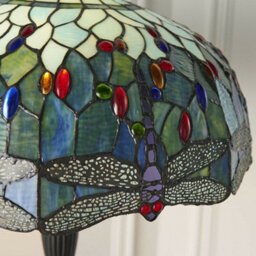 Tiffany Glass Dragonfly Floor Lamp - Dark Bronze Finish - 2 X 60W E27 Gls Led - thumbnail 2