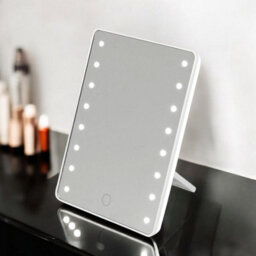 Urbn-Living Urbnliving 22Cm Height Cosmetic Free Standing Mirror With Led Light Travel Makeup Shaving Dressing Table Glass - thumbnail 2