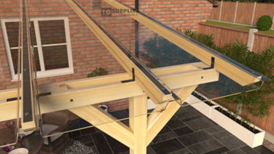 Self-Assembly Lean-To Pergola Skylite Kit With Ez Glaze Glass Like Clear Polycarbonate Roofing Sheet - Canopy Kit With Roof Panels
