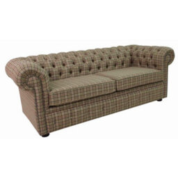 Chesterfield Genuine Arnold 3 Seater Sofa Balmoral Sage Green Wool In Classic Style - thumbnail 2