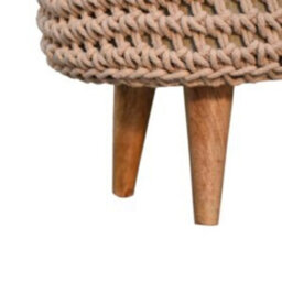 Wyld Haus Mantua Beige Hand-Woven Oblong Footstool With Oak-Effect Legs - thumbnail 8