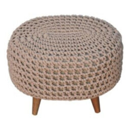 Wyld Haus Mantua Beige Hand-Woven Oblong Footstool With Oak-Effect Legs - thumbnail 5