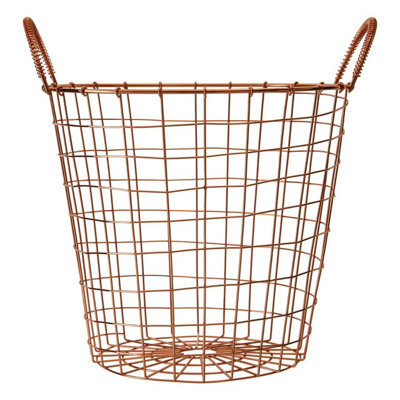 Orsina Functional Copper Finish Round Wire Basket, Stylish Wireframe Basket For Kitchen, High Quality Basket - image 1