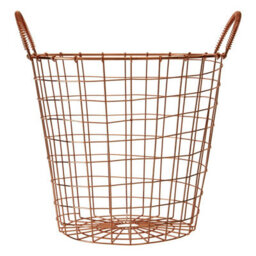 Orsina Functional Copper Finish Round Wire Basket, Stylish Wireframe Basket For Kitchen, High Quality Basket