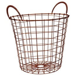 Orsina Functional Copper Finish Round Wire Basket, Stylish Wireframe Basket For Kitchen, High Quality Basket - thumbnail 3